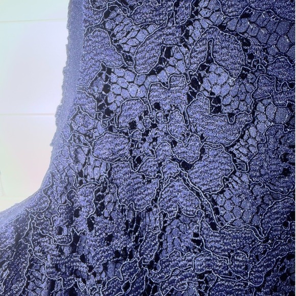 Chaps Navy Blue‎ Lace Sleeveless Dress - Elegant Party Cocktail Size 4 - Picture 5 of 9